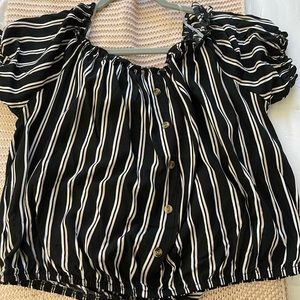 cropped button down blouse